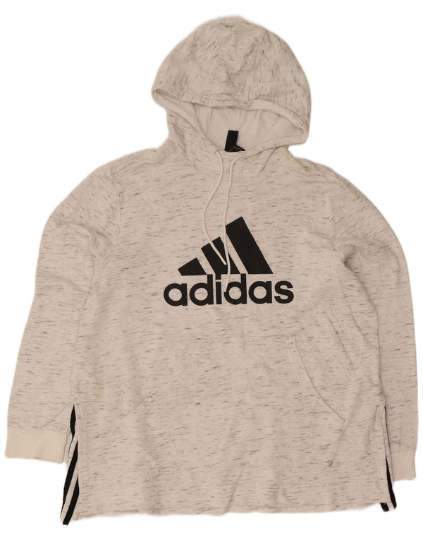 Pulover cu glugă cu grafic pentru femei Adidas Marea Britanie 20/22 XL alb catifelat sport