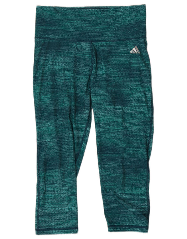Leggings Adidas Climalite Capri pentru femei Marea Britanie 12/14 Medium Verde Flecked