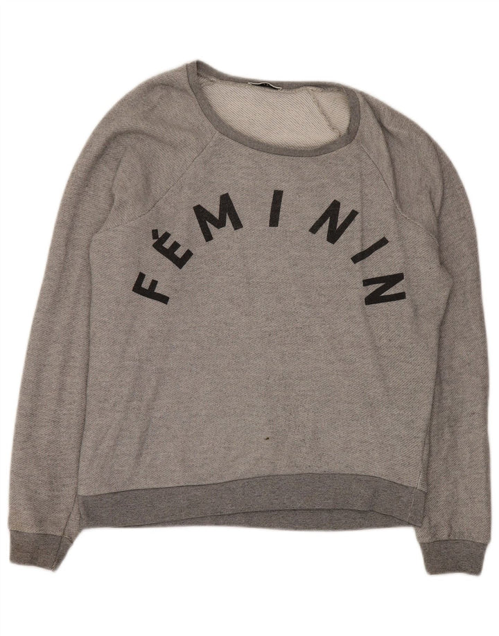 WHISTLES Pulover cu grafic supradimensionat pentru femei UK 8 Small Gri