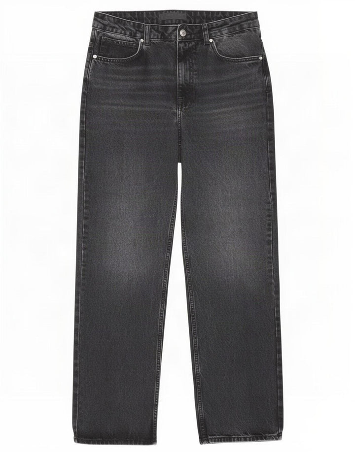 Blugi drepti pentru femei Zara EU 40 Medium W30 L31 Bumbac negru