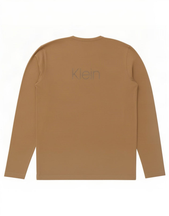 Top grafic Calvin Klein pentru bărbați cu mânecă lungă, mare, bej