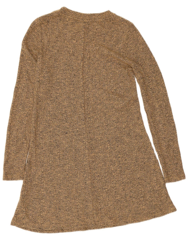 Rochie cu mânecă lungă pentru femei Topshop UK 10 Poliester cu pete, bej, mic