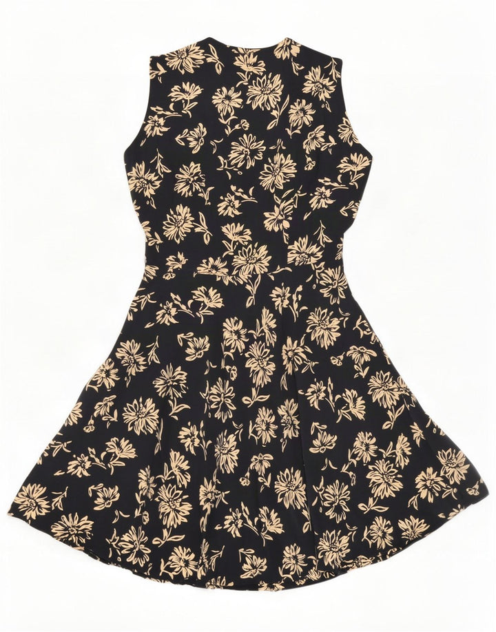 Gianfrediani Rochie A-Line Fără Mâneci Femei IT 42 Medium Black Floral Silk