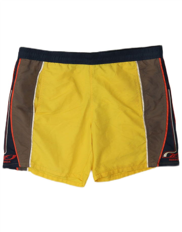 Pantaloni scurți sport Reebok pentru bărbați, mari, galbene, color block
