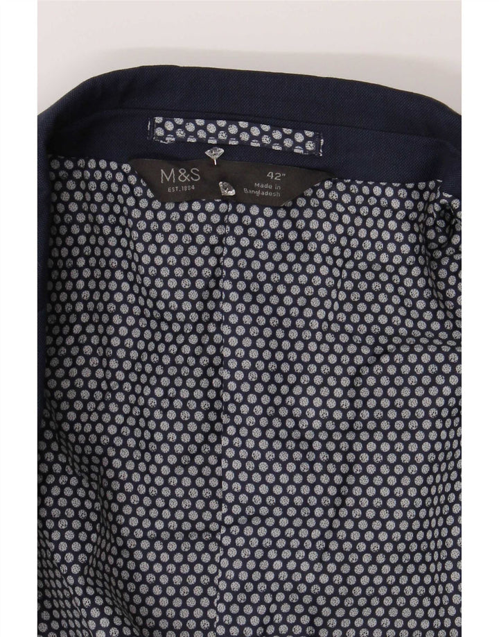 Jachetă pentru bărbați Marks & Spencer, cu 2 nasturi, UK 42 Poliester mare bleumarin