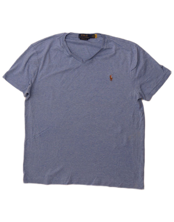 POLO RALPH LAUREN Mens Custom Slim Fit T-Shirt Top Large Blue