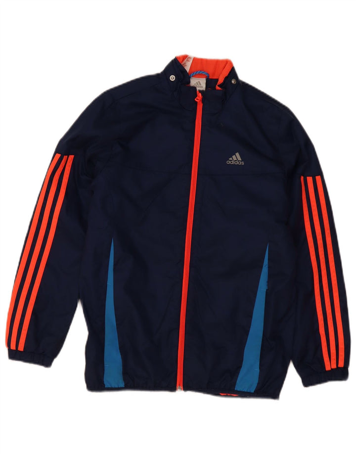 Jachetă de vânt pentru băieți Adidas 11-12 ani, albastru bleumarin, poliamidă color bloc