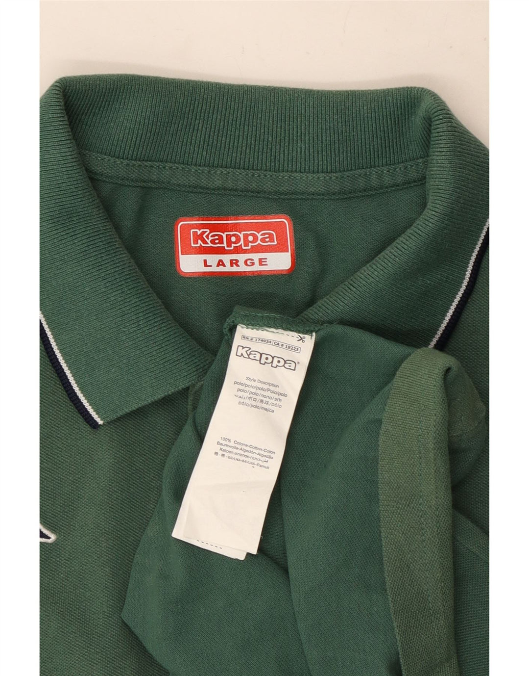 Cămașă polo pentru bărbați Kappa, bumbac verde mare