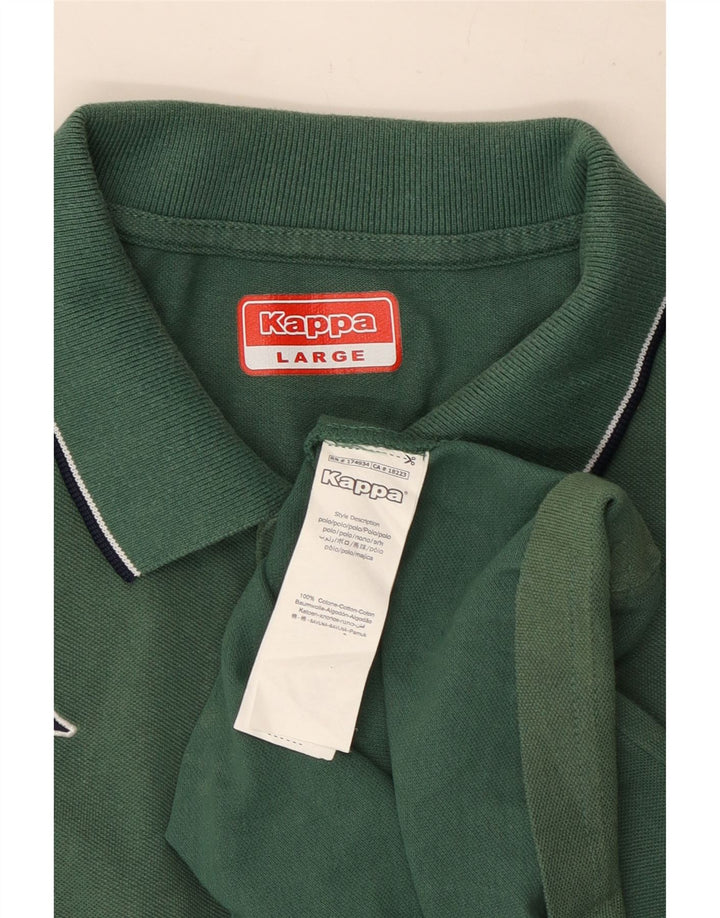 Cămașă polo pentru bărbați Kappa, bumbac verde mare