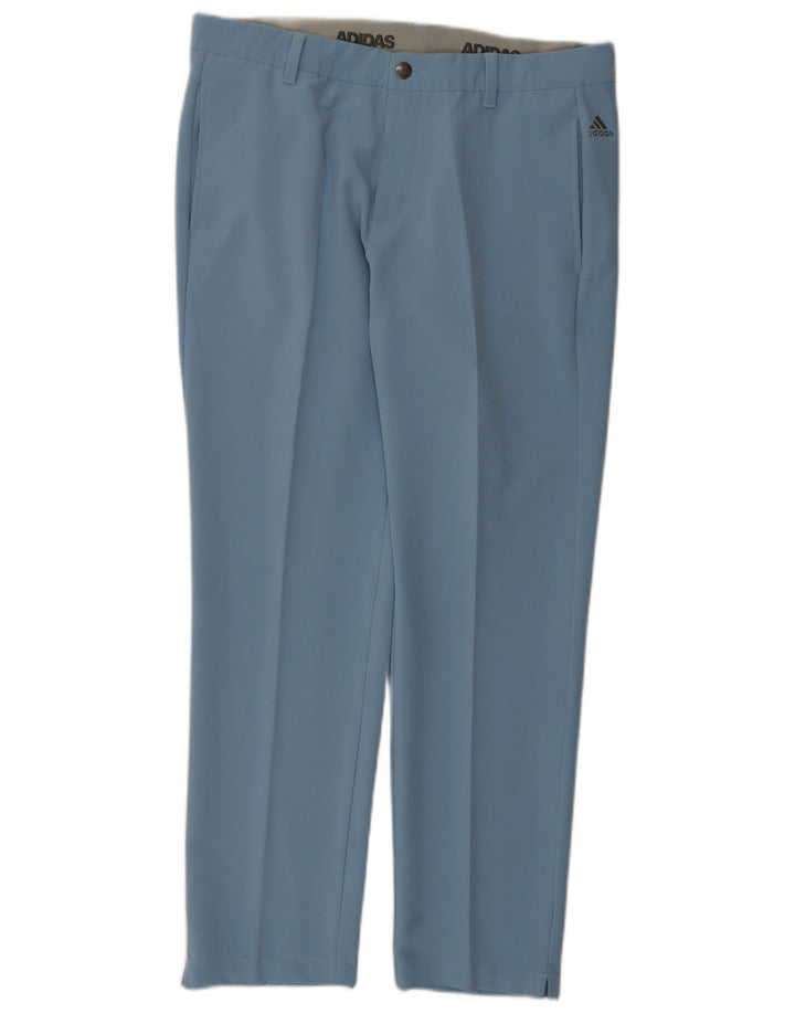 Pantaloni casual drepti pentru bărbați Adidas W34 L30 poliester albastru