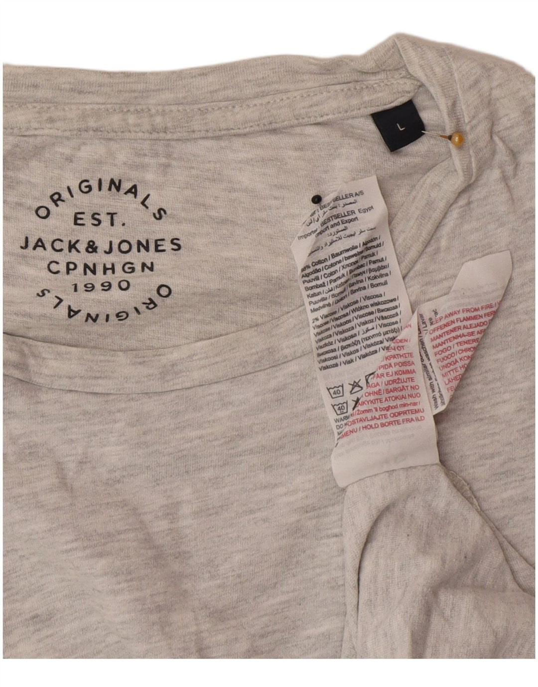 Tricou Jack & Jones pentru bărbați Top mare din bumbac cu pete gri
