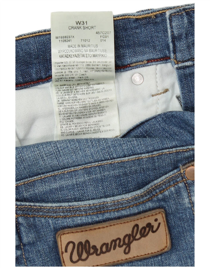 Pantaloni scurți Wrangler Crank denim pentru bărbați W31, bumbac albastru mediu