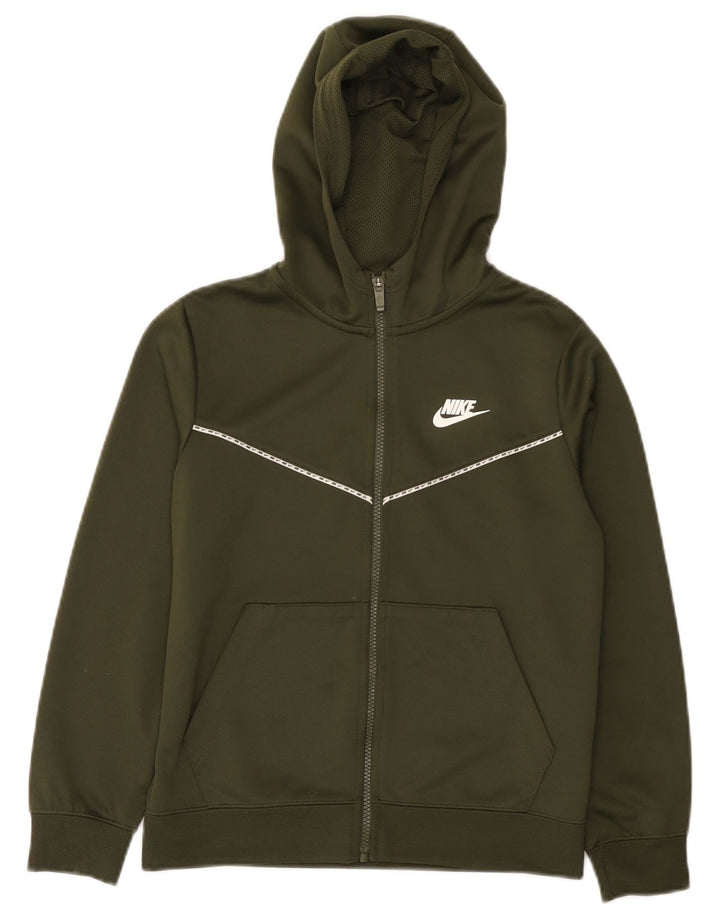 Pulover Nike pentru băieți, cu fermoar, 10-11 ani, poliester kaki mediu