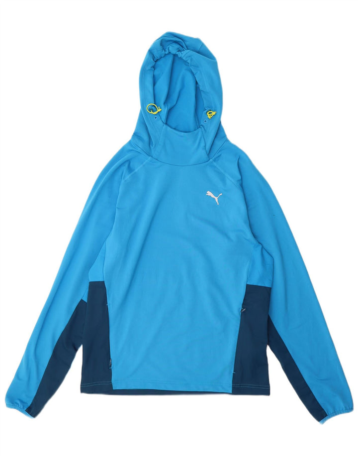 Pulover Puma pentru bărbați, albastru, poliester color bloc