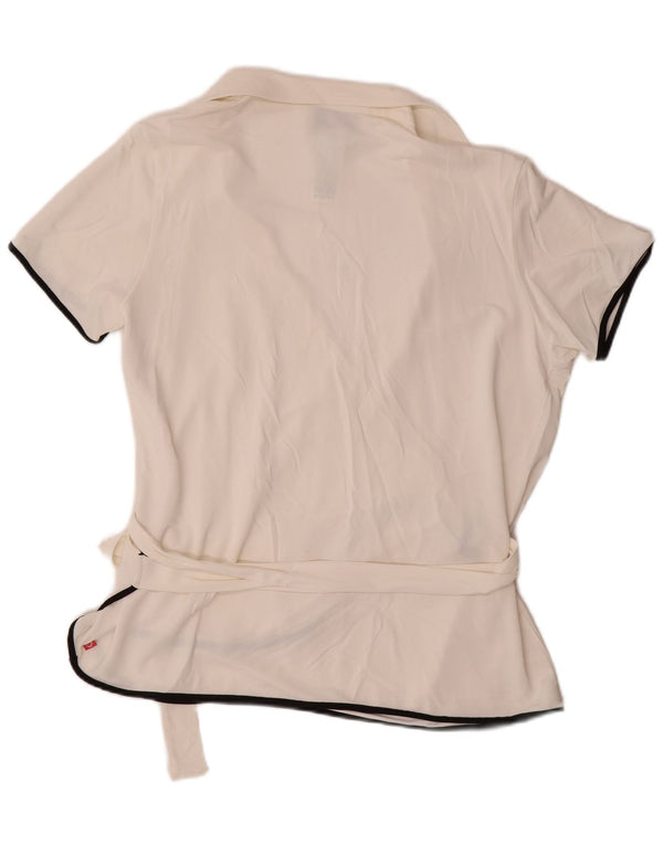 Bluză cămașă cu mânecă scurtă pentru femei MARINA RINALDI UK 14 Medium White