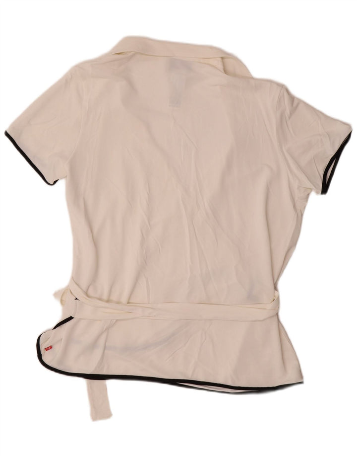 Bluză cămașă cu mânecă scurtă pentru femei MARINA RINALDI UK 14 Medium White