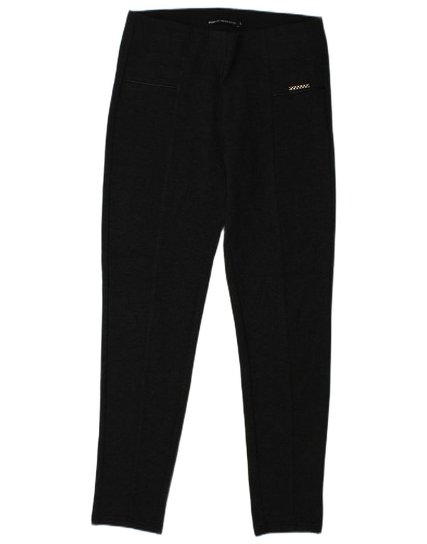 Pantaloni de damă BRUGI slim casual mare W32 L28 negru viscoză