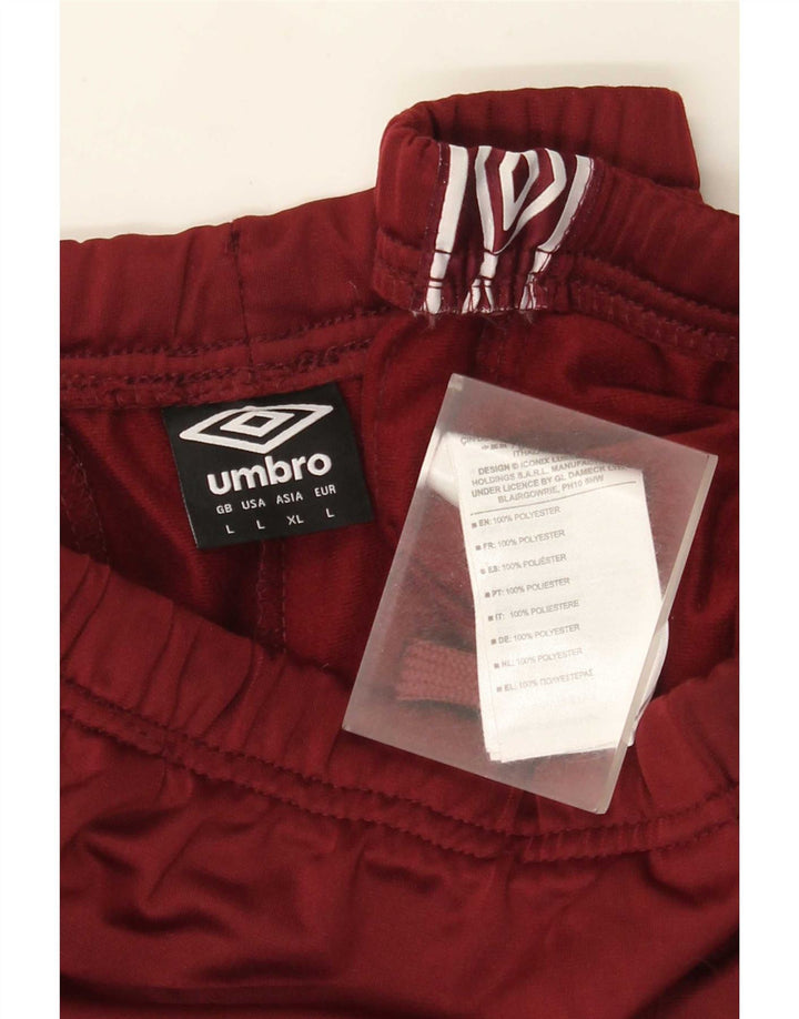 Pantaloni scurți sport grafic Umbro pentru bărbați, mari, din poliester burgundă