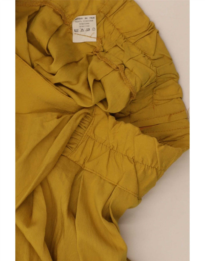 Fusta mini cu fusta vintage pentru femei W26 Small Yellow Viscose