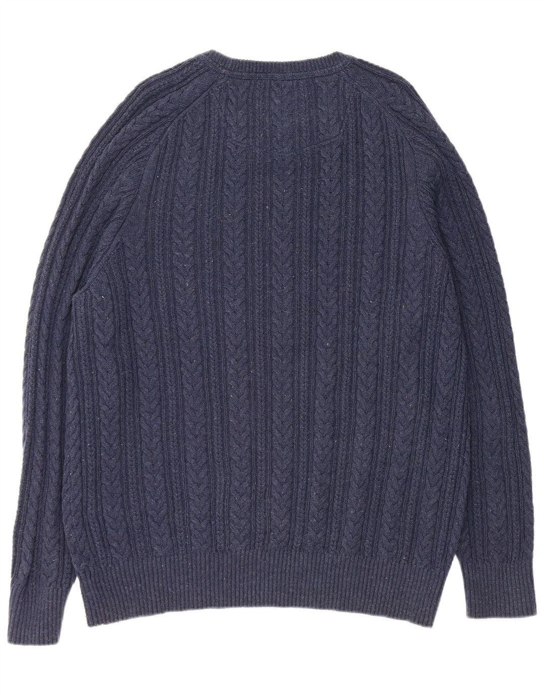 FAT FACE Pulover pentru bărbați cu gât de barcă, XL, bumbac cu pete, albastru marine