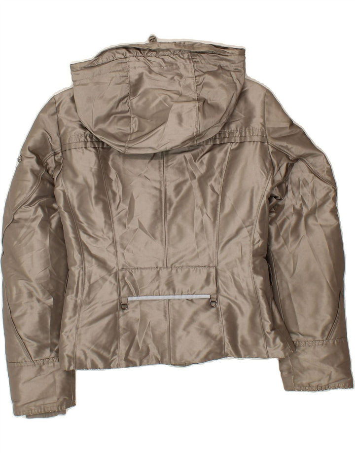 PEUTEREY Girls Hooded Padded Jacket 11-12 Years XL Grey Polyester Vintage PEUTEREY and Second-Hand PEUTEREY from Messina Hembry 