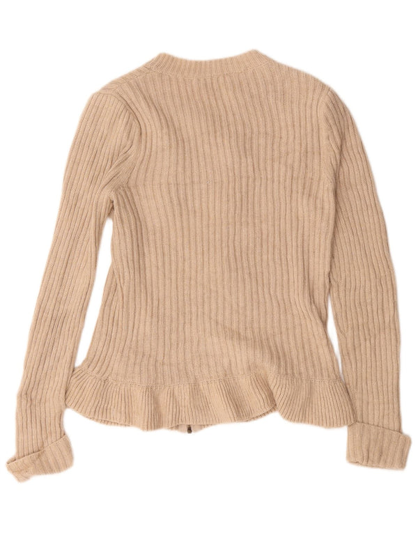 Pulover cardigan pentru femei Marks & Spencer UK 16 mare bej acrilic