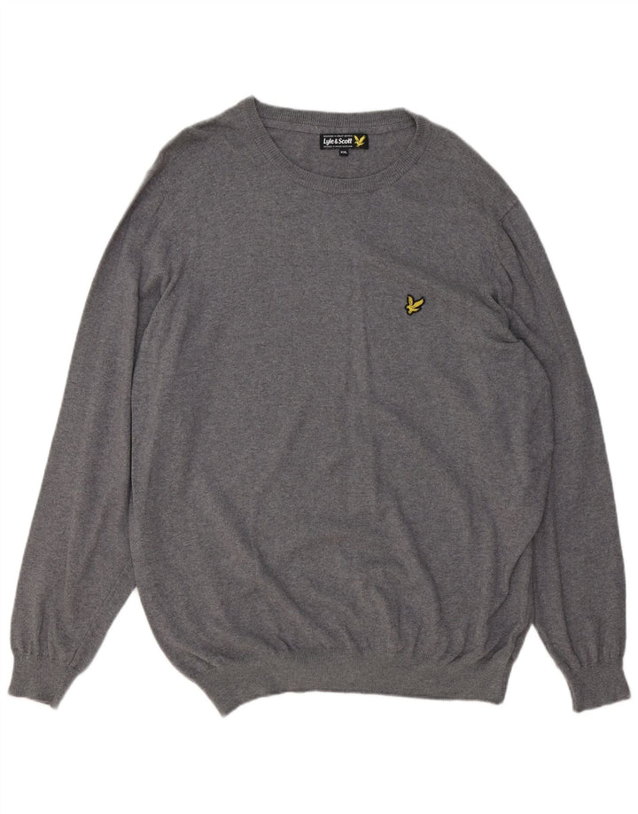 LYLE & SCOTT Mens Boat Neck Jumper Sweater 2XL Grey Cotton