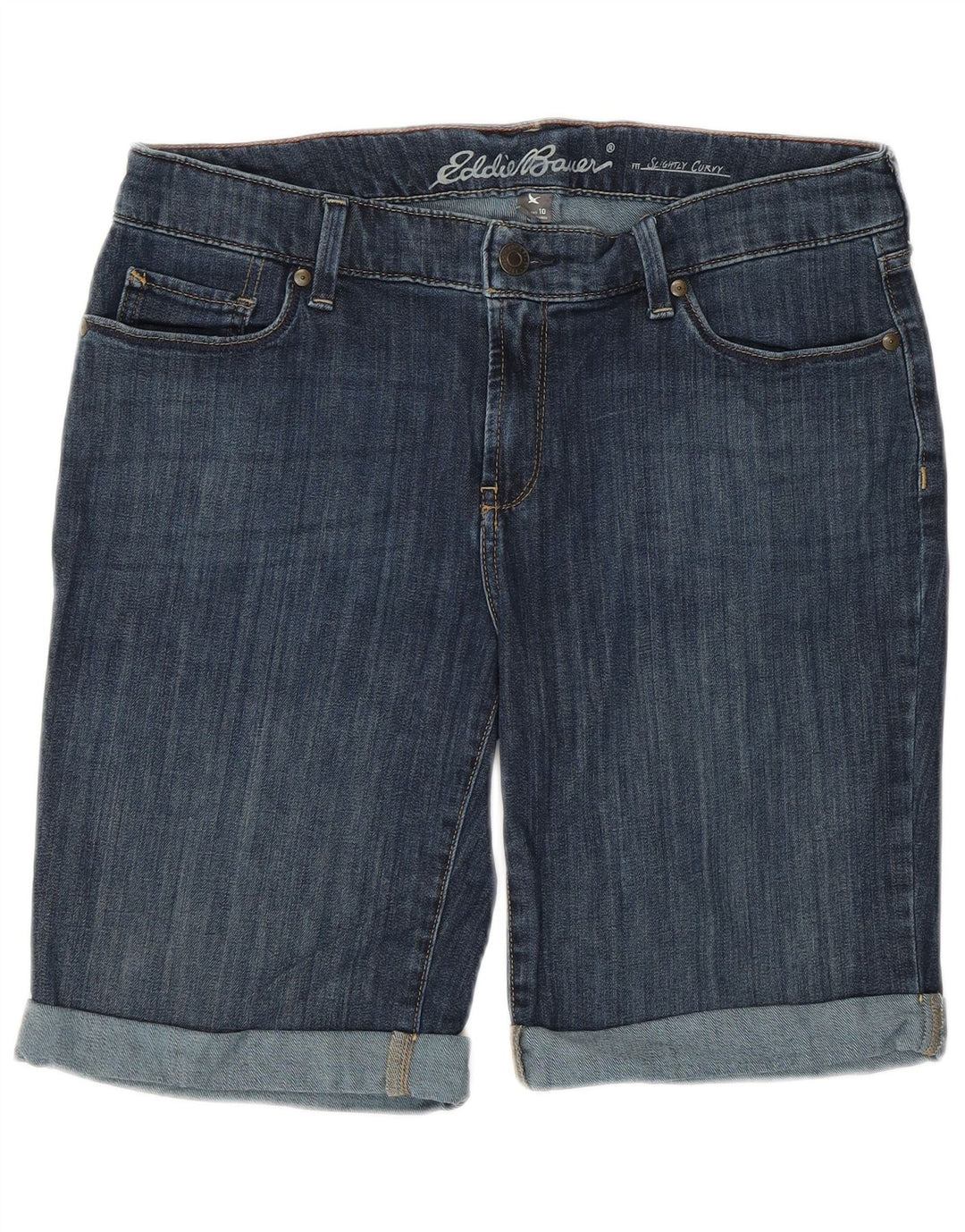 EDDIE BAUER Pantaloni scurți din denim ușor curbate pentru femei US 10 Large W32 Blue