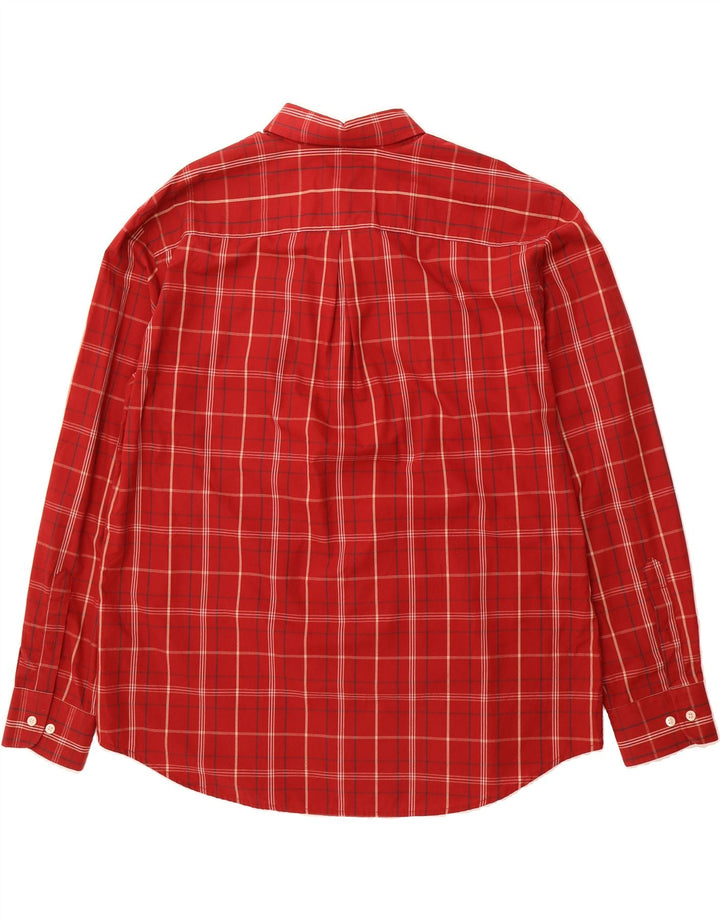 DOCKERS Mens Shirt Size 17 1/2 XL Red Check Cotton Vintage Dockers and Second-Hand Dockers from Messina Hembry 