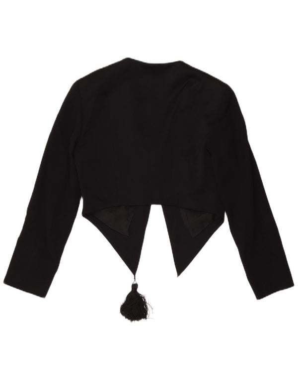 Sacou Moschino pentru femei Crop 1 Button Blazer UK 12 Medium Black Acetat