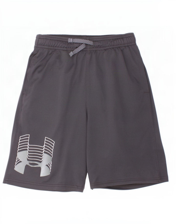 Pantaloni scurți sport grafic Under Armour pentru băieți 9-10 ani poliester negru mediu