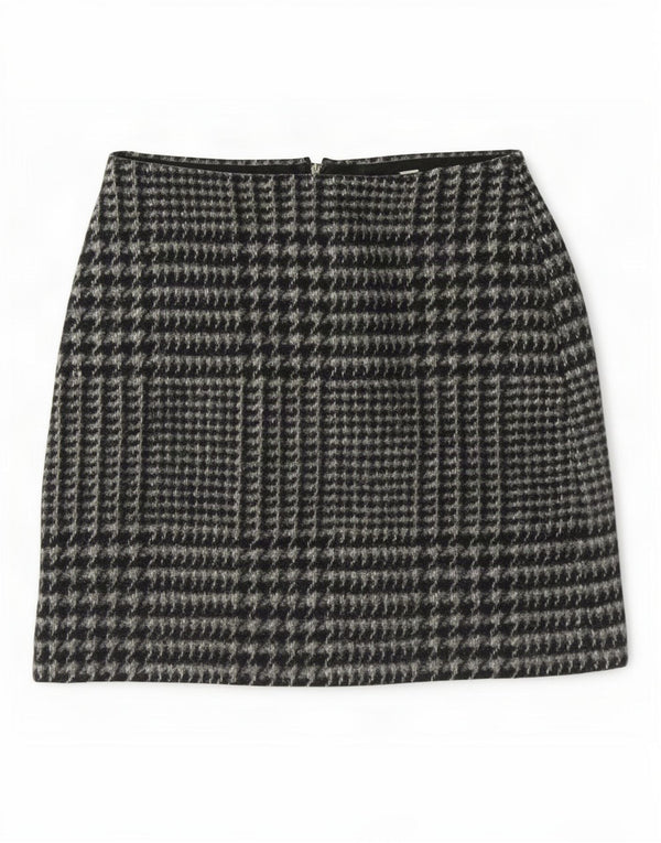 Fusta mini Jack Wills pentru femei UK 8 Small W28 Gri Houndstooth Poliester