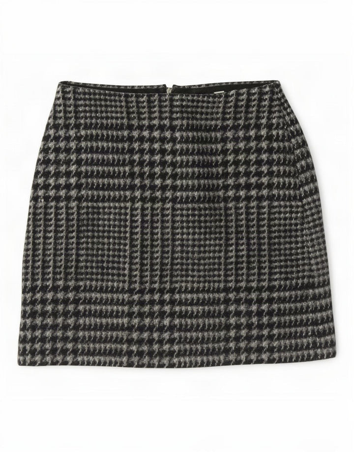 Fusta mini Jack Wills pentru femei UK 8 Small W28 Gri Houndstooth Poliester