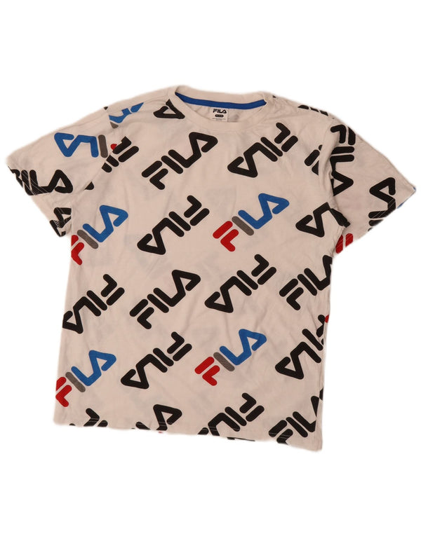 Tricou Grafic Fila Baieti Top 15-16 Ani XL Bumbac Alb