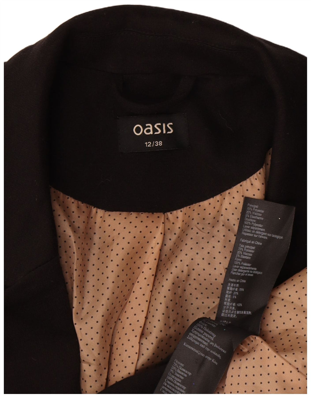 Jachetă Blazer pentru femei Oasis cu 1 nasture UK 12 Poliester mediu negru