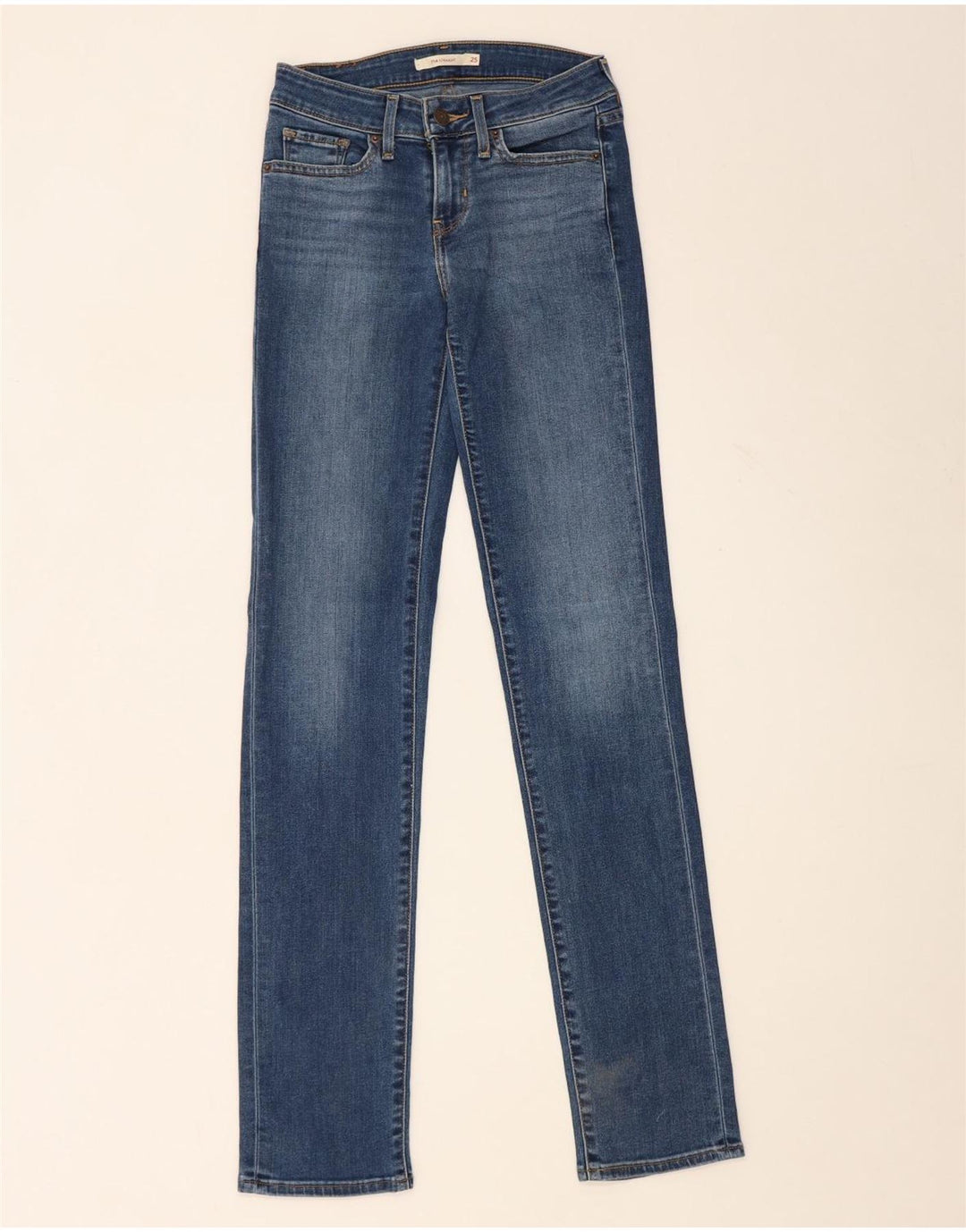 Blugi drepti pentru femei Levi's 714 W25 L34 Bumbac albastru