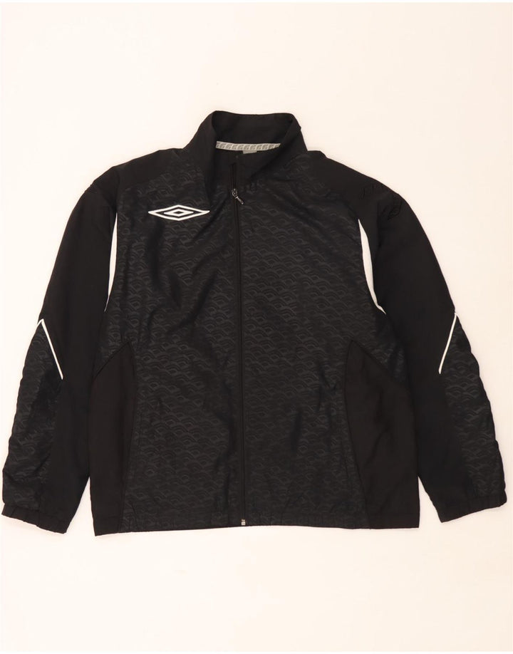 Jachetă de trening Umbro pentru bărbați, poliester geometric mare, negru