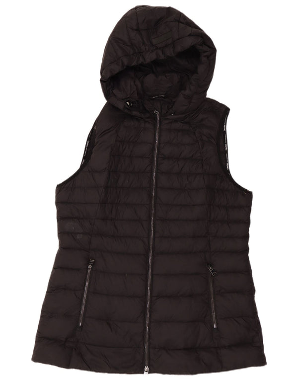 CALVIN KLEIN Gilet căptușit cu glugă pentru femei UK 16, mare, negru, nailon