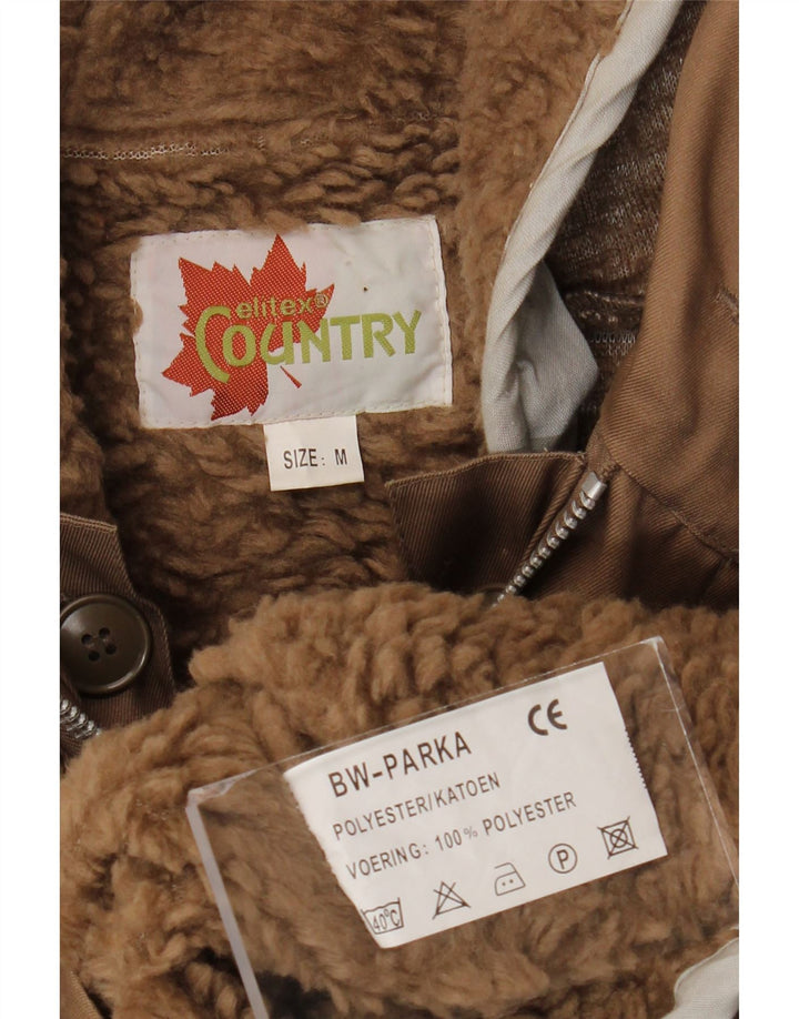 Jachetă parka Sherpa cu glugă pentru bărbați Country UK 38 Poliester mediu bej