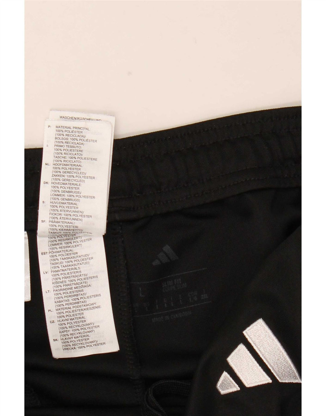 Pantaloni de trening Adidas Slim Fit pentru bărbați, mari, negru, poliester