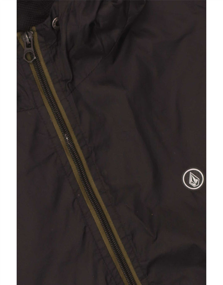 Jachetă de ploaie cu glugă pentru bărbați Volcom UK 36 Mic, negru, nailon camuflaj