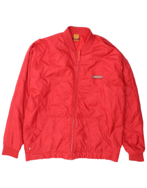 Bomber vintage pentru bărbați UK 40, mare, roșu, nailon