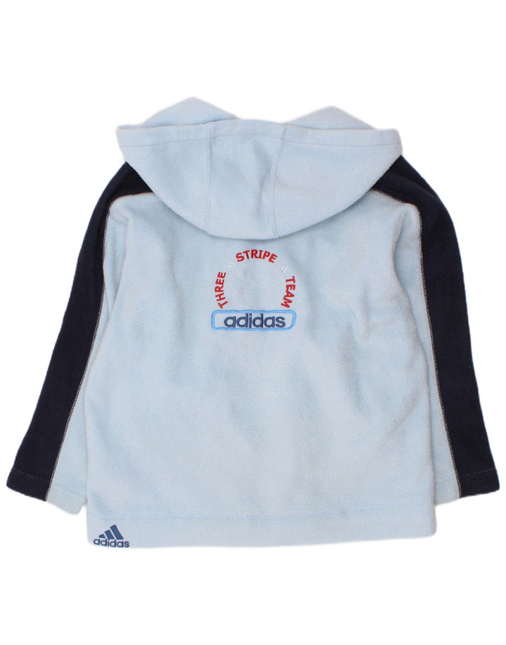 Jachetă fleece grafică Adidas pentru băieți 7-8 ani, albastru, poliester