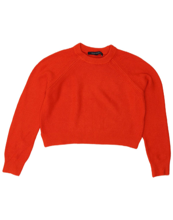 French Connection Pulover Crop Crew Deck pentru femei UK 6 XS Portocaliu