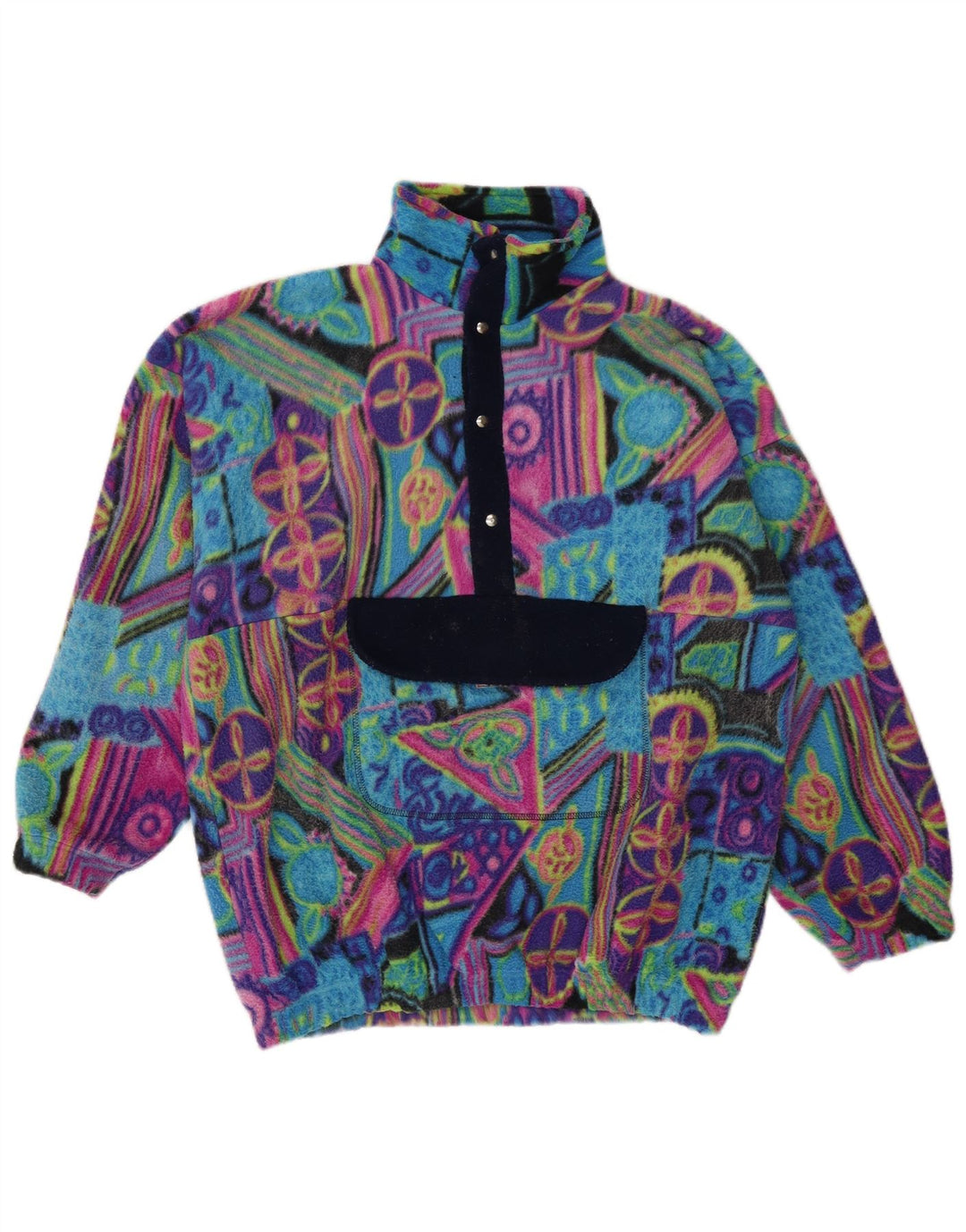 Pulover Vintage Anorak pentru bărbați din lână, mare, multicolor, geometric din poliamidă