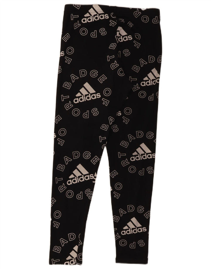 Leggings grafic Adidas pentru femei UK 12/14 Medium Black