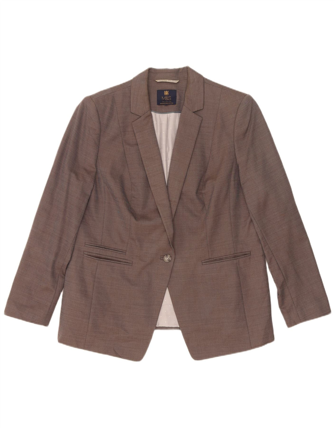 Jachetă pentru femei Marks & Spencer cu 1 nasture, 18 XL, gri viscoză