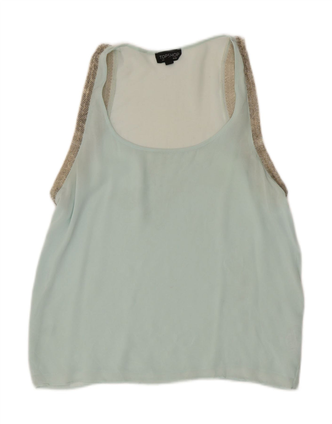 Bluză fără mâneci Topshop pentru femei Top UK 10 Small Blue Poliester