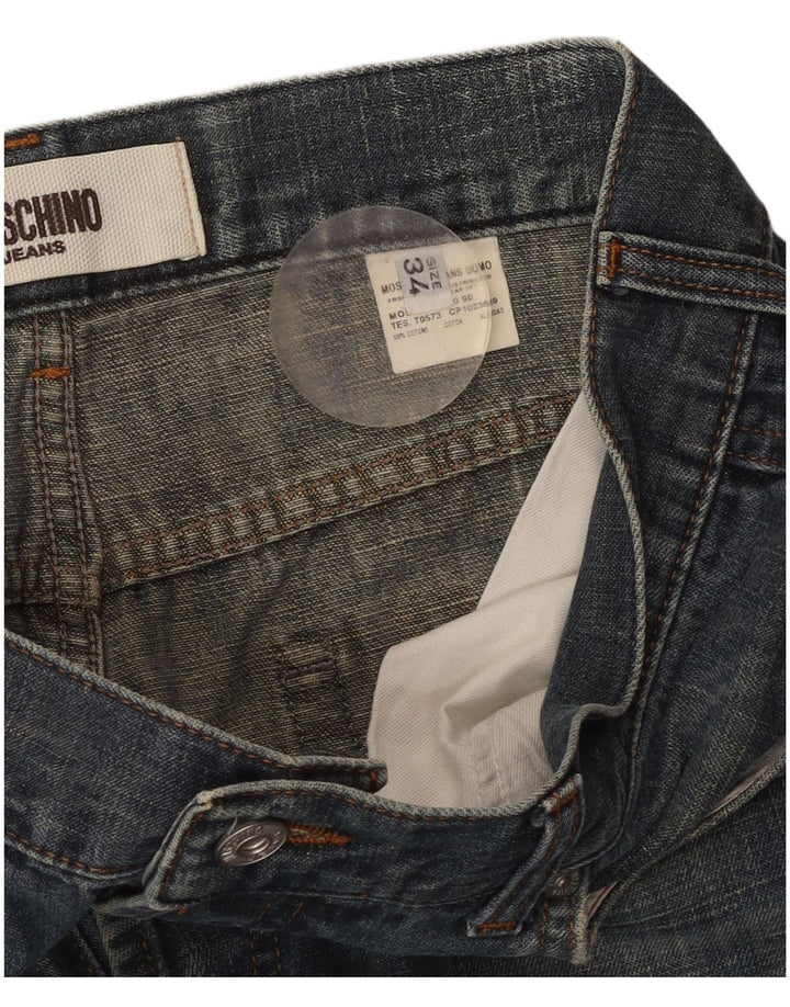 Blugi drepti pentru bărbați MOSCHINO L34 L27 Bumbac albastru