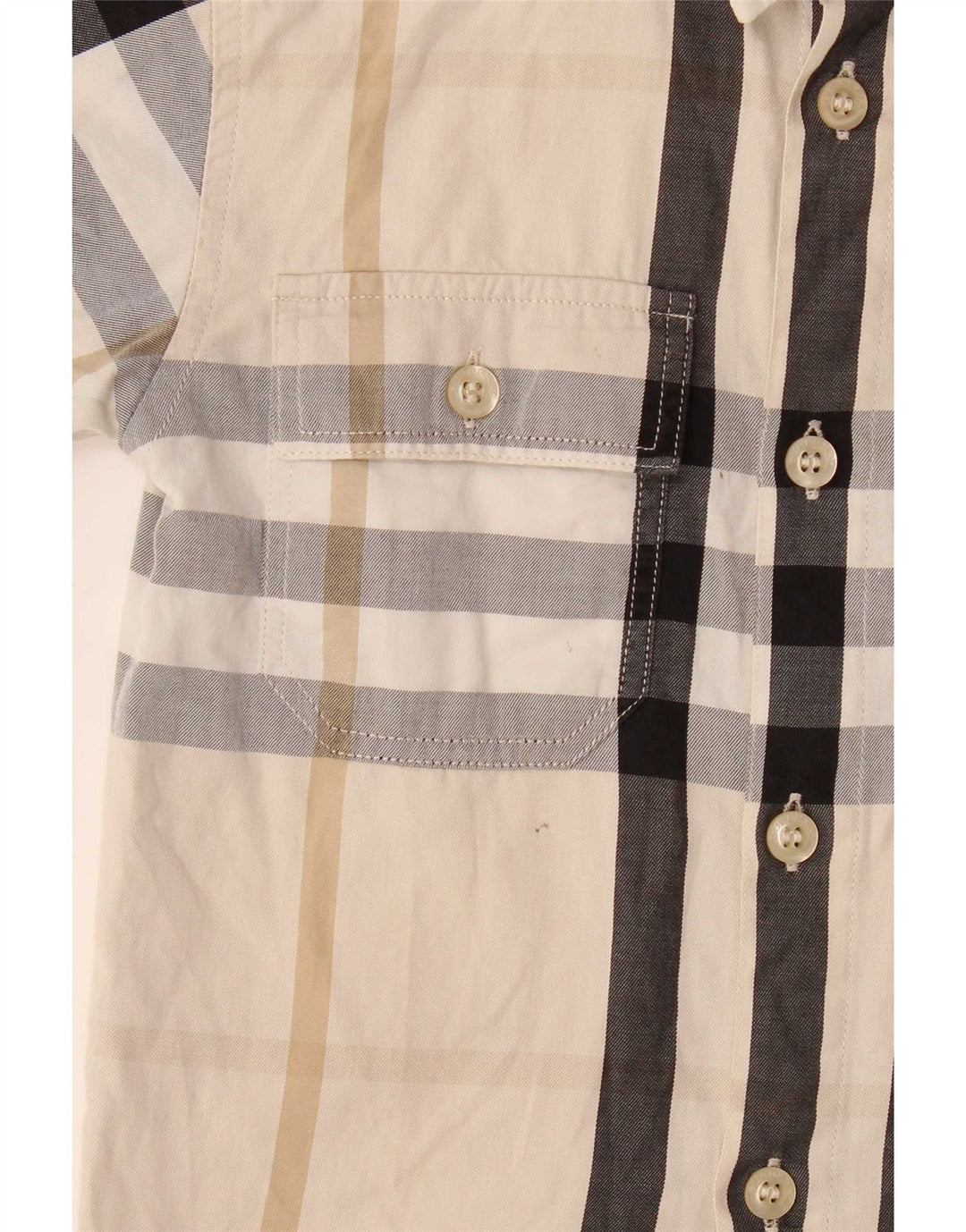 Cămașă cu mânecă scurtă Burberry pentru băieți 3-4 ani, în carouri bej
